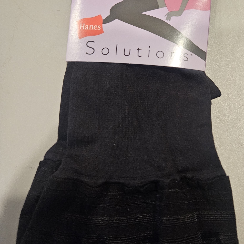 Hanes Solutions Black Thigh High Hosiery